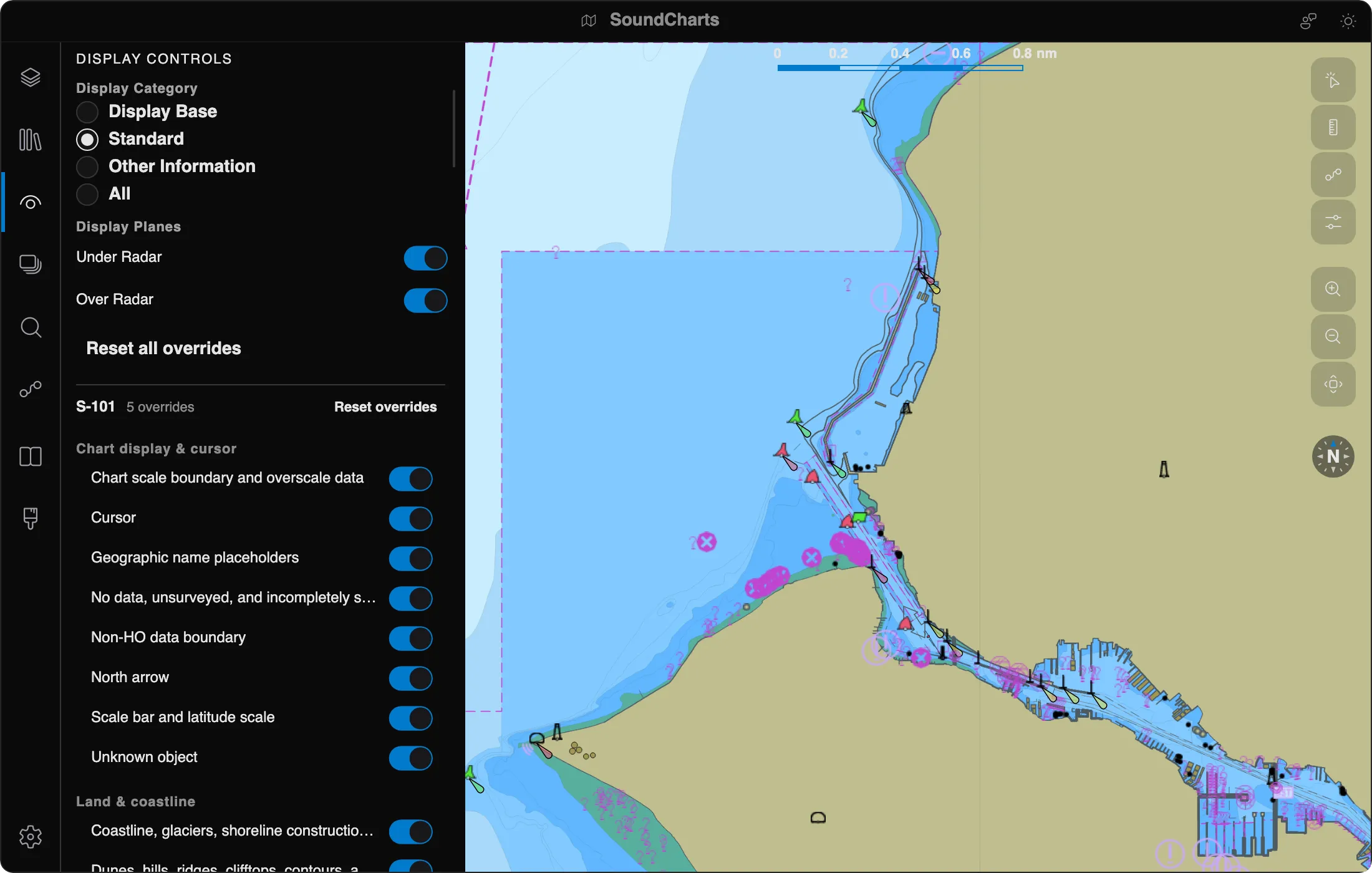ECDIS display controls